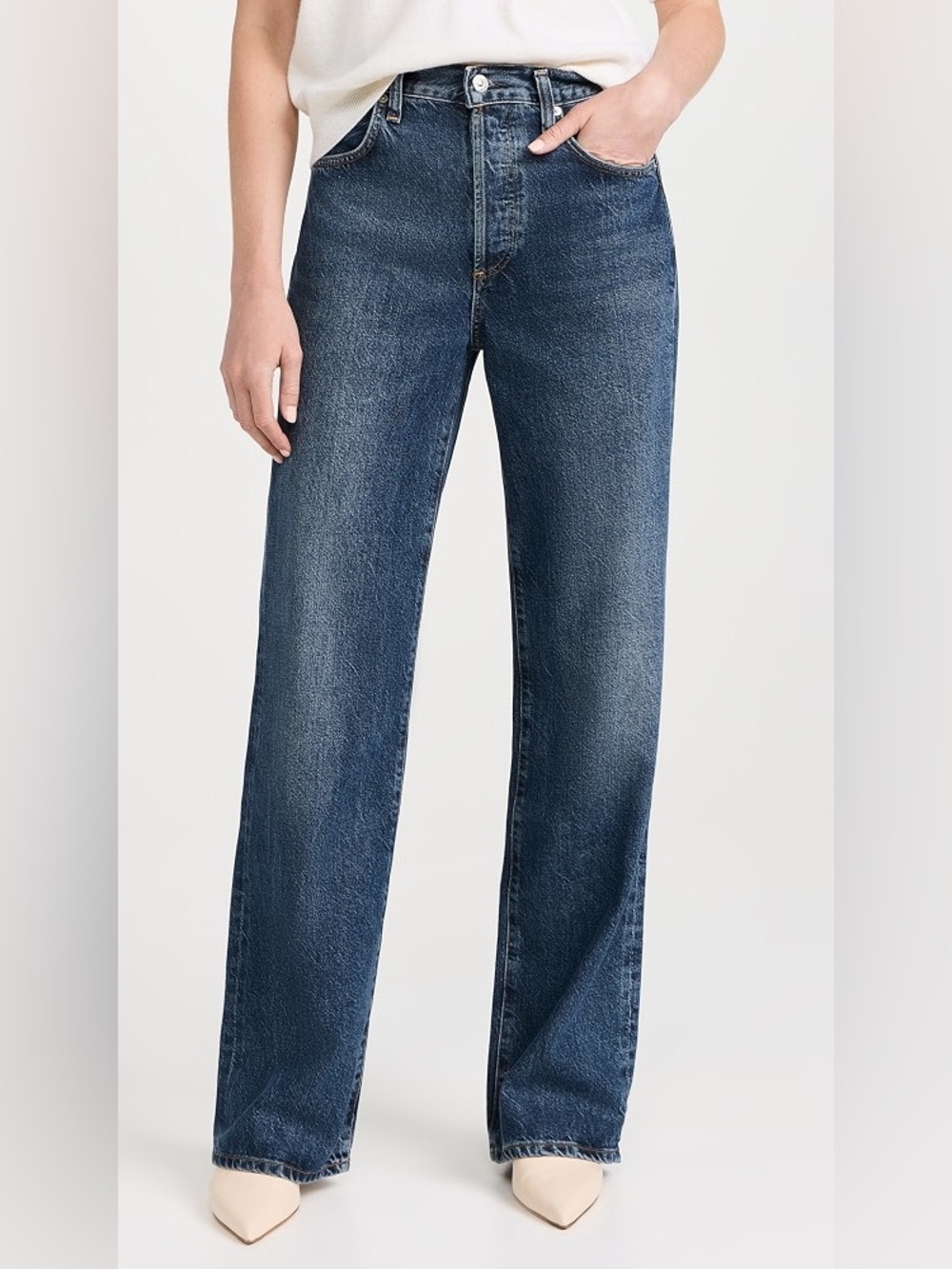 Citizens Of Humanity Annina Dark Wash High-Rise Wide-Leg Jeans